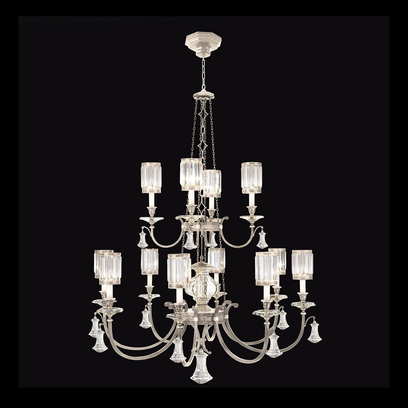 Fine Art Handcrafted Lighting - 584740-2ST - 12 Light Chandelier - Eaton Place - Silver