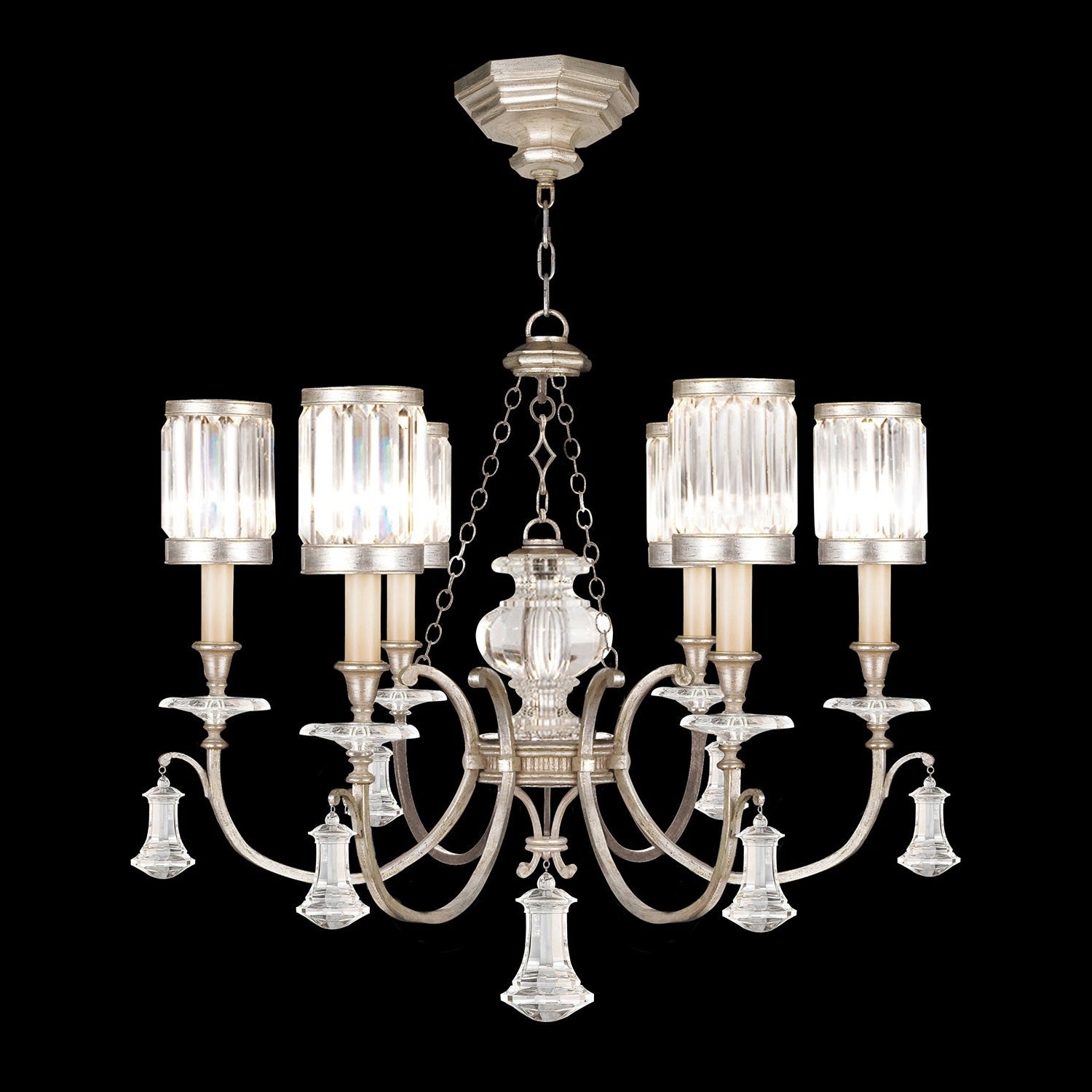 Fine Art Handcrafted Lighting - 595440-2ST - Six Light Chandelier - Eaton Place - Silver