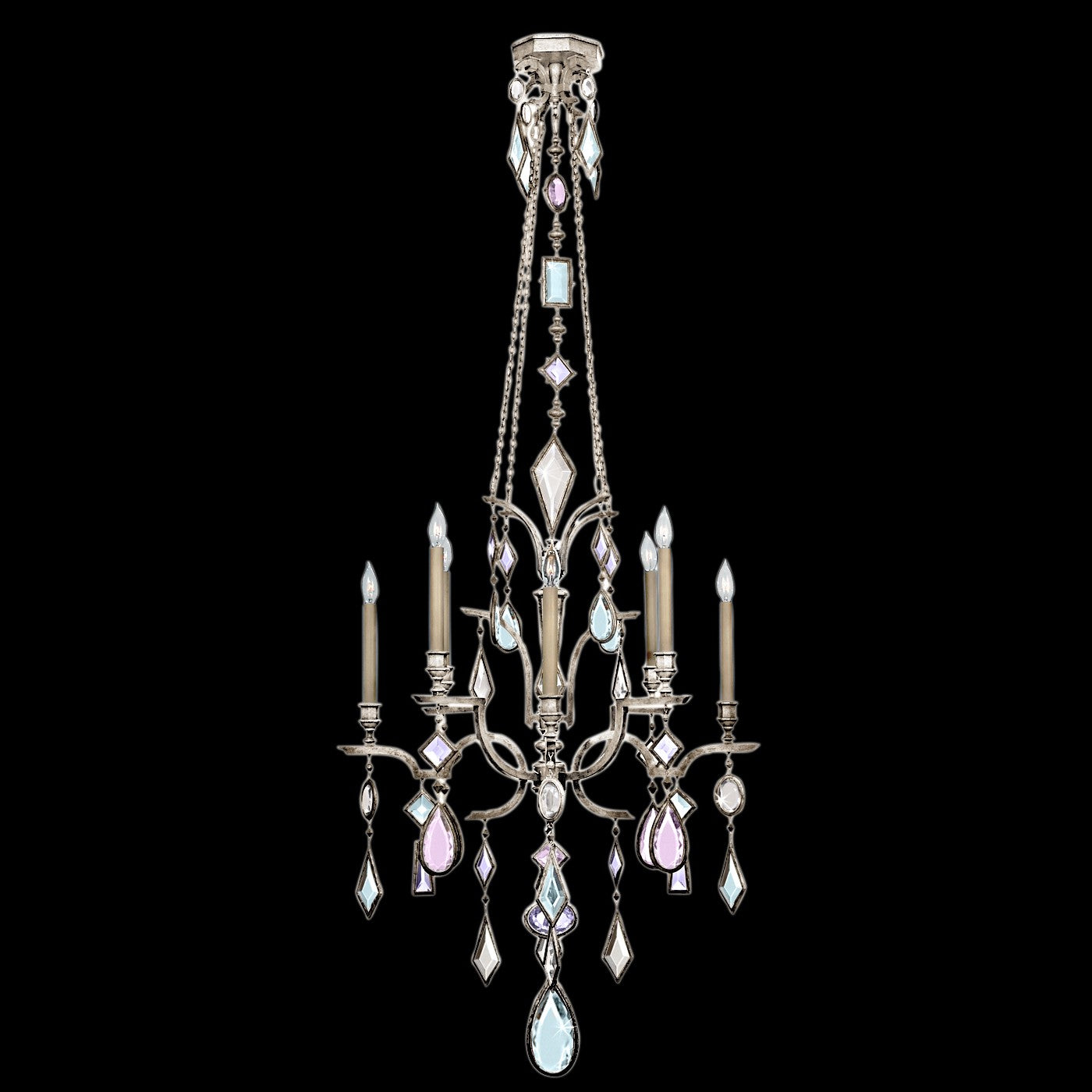 Fine Art Handcrafted Lighting - 725440-1ST - Eight Light Chandelier - Encased Gems - Silver
