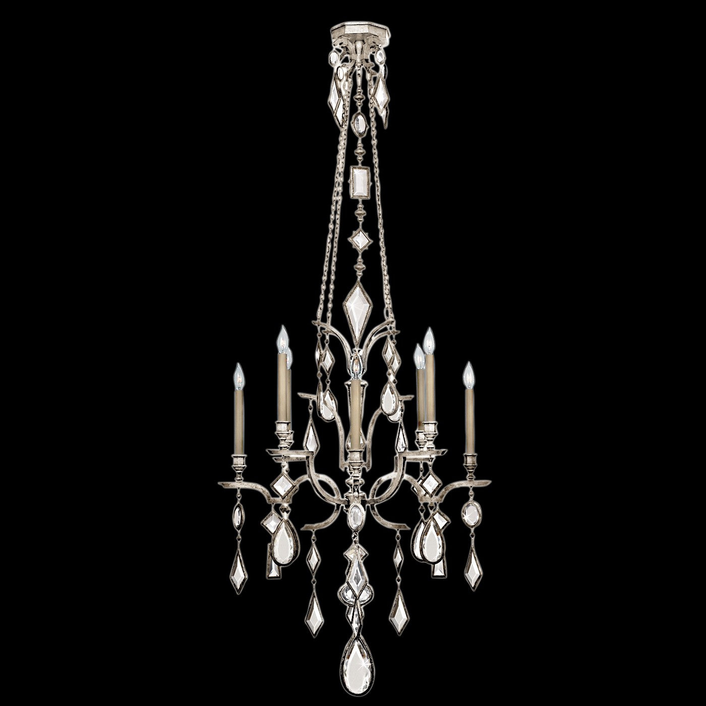 Fine Art Handcrafted Lighting - 725440-3ST - Eight Light Chandelier - Encased Gems - Silver
