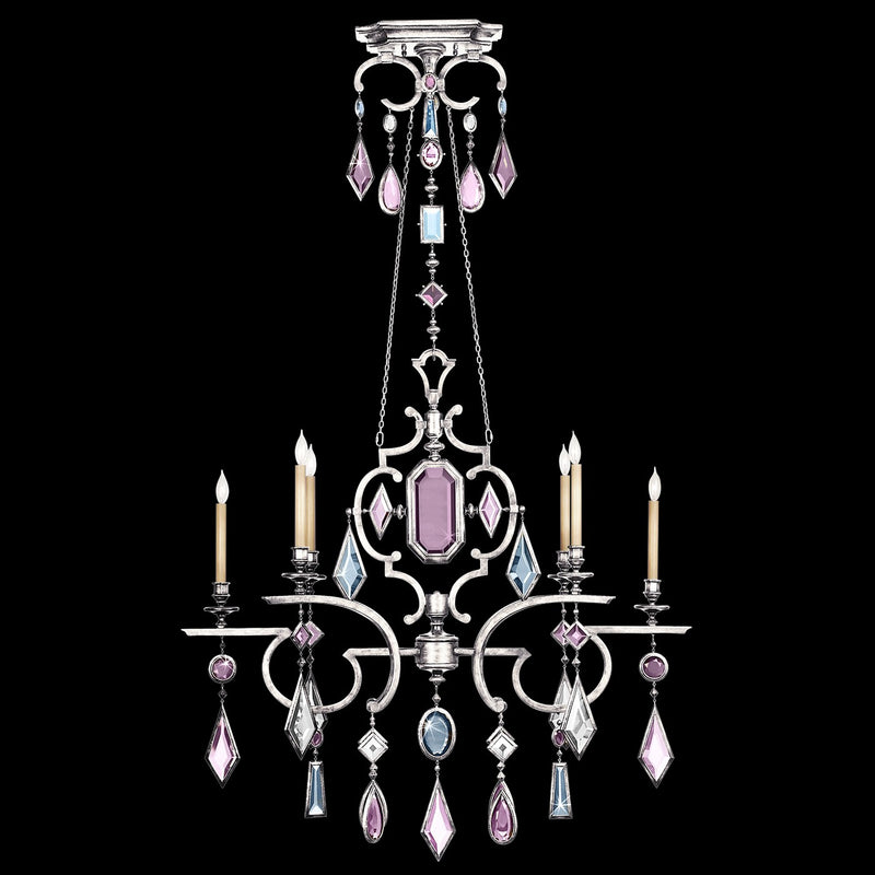 Fine Art Handcrafted Lighting - 725940-1ST - Six Light Chandelier - Encased Gems - Silver