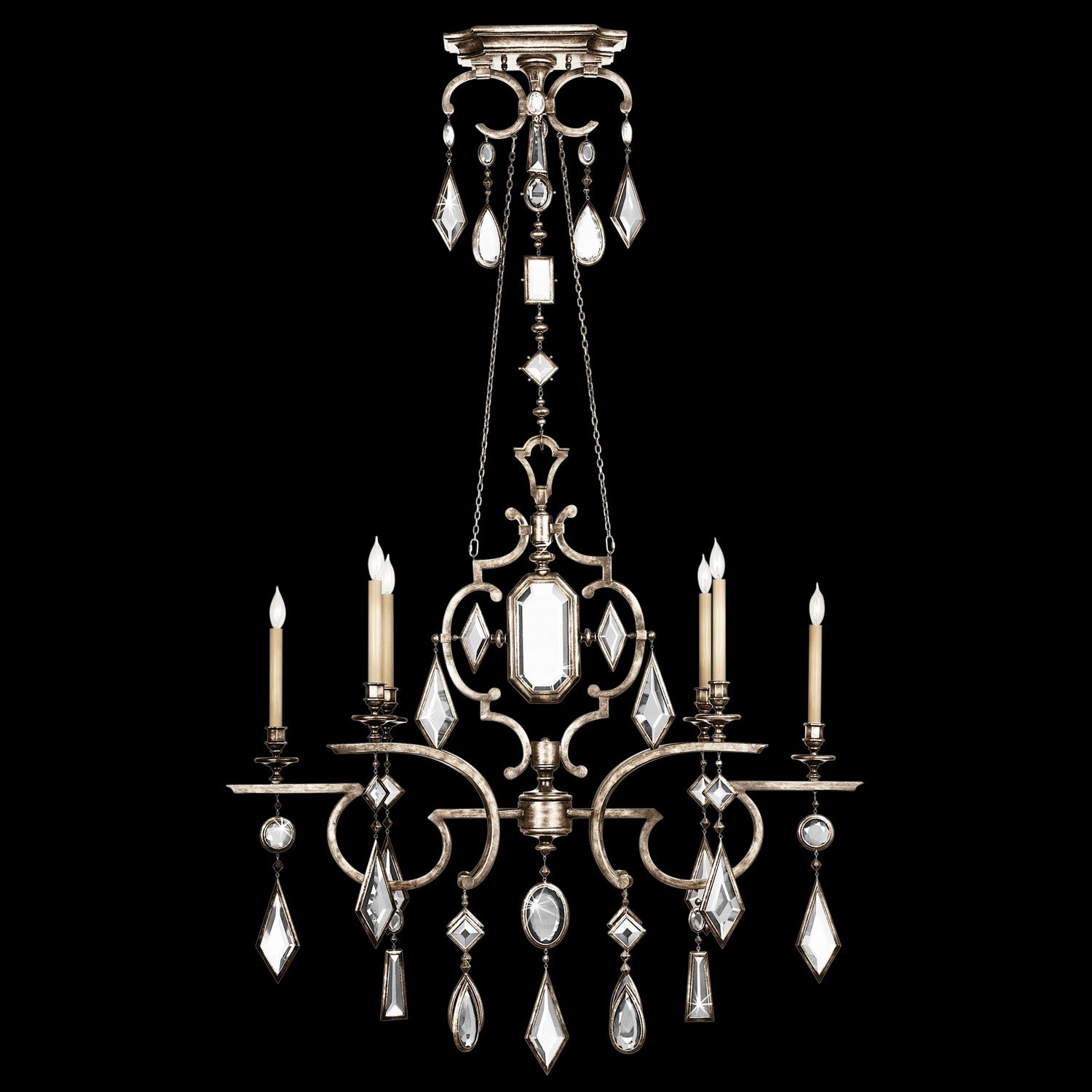 Fine Art Handcrafted Lighting - 725940-3ST - Six Light Chandelier - Encased Gems - Silver
