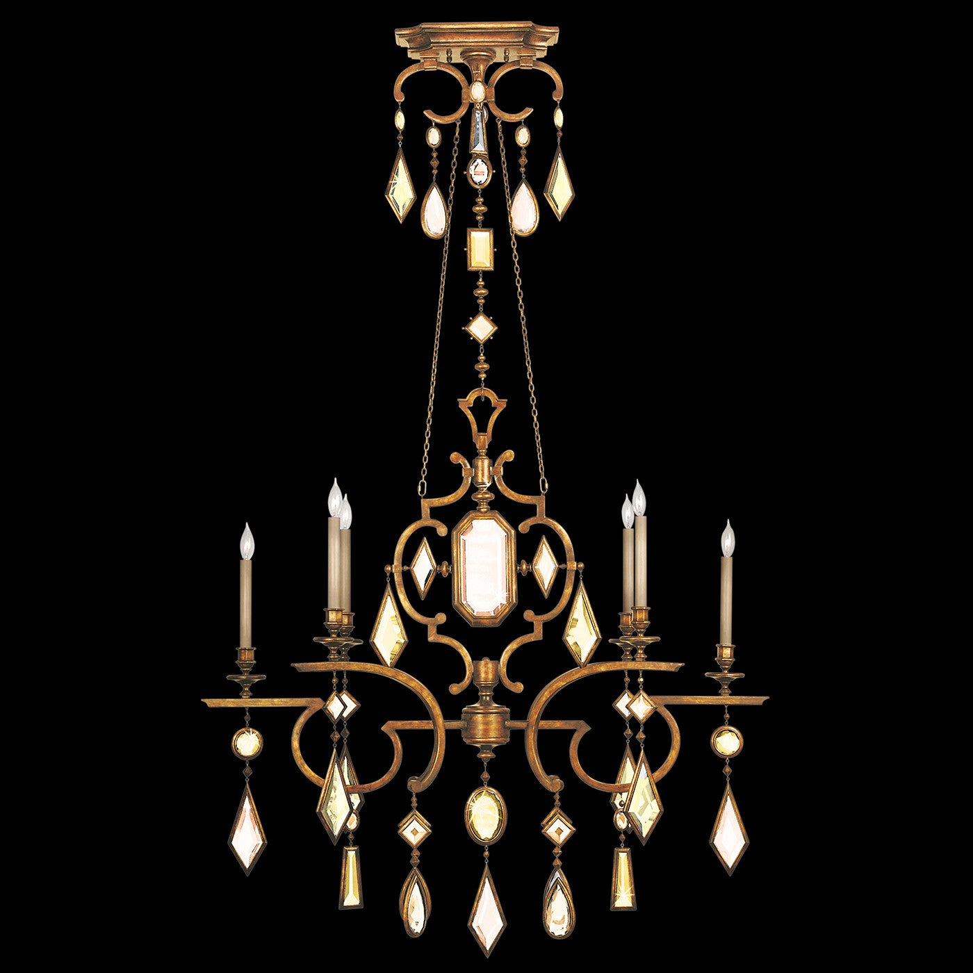 Fine Art Handcrafted Lighting - 726040-1ST - Six Light Chandelier - Encased Gems - Gold