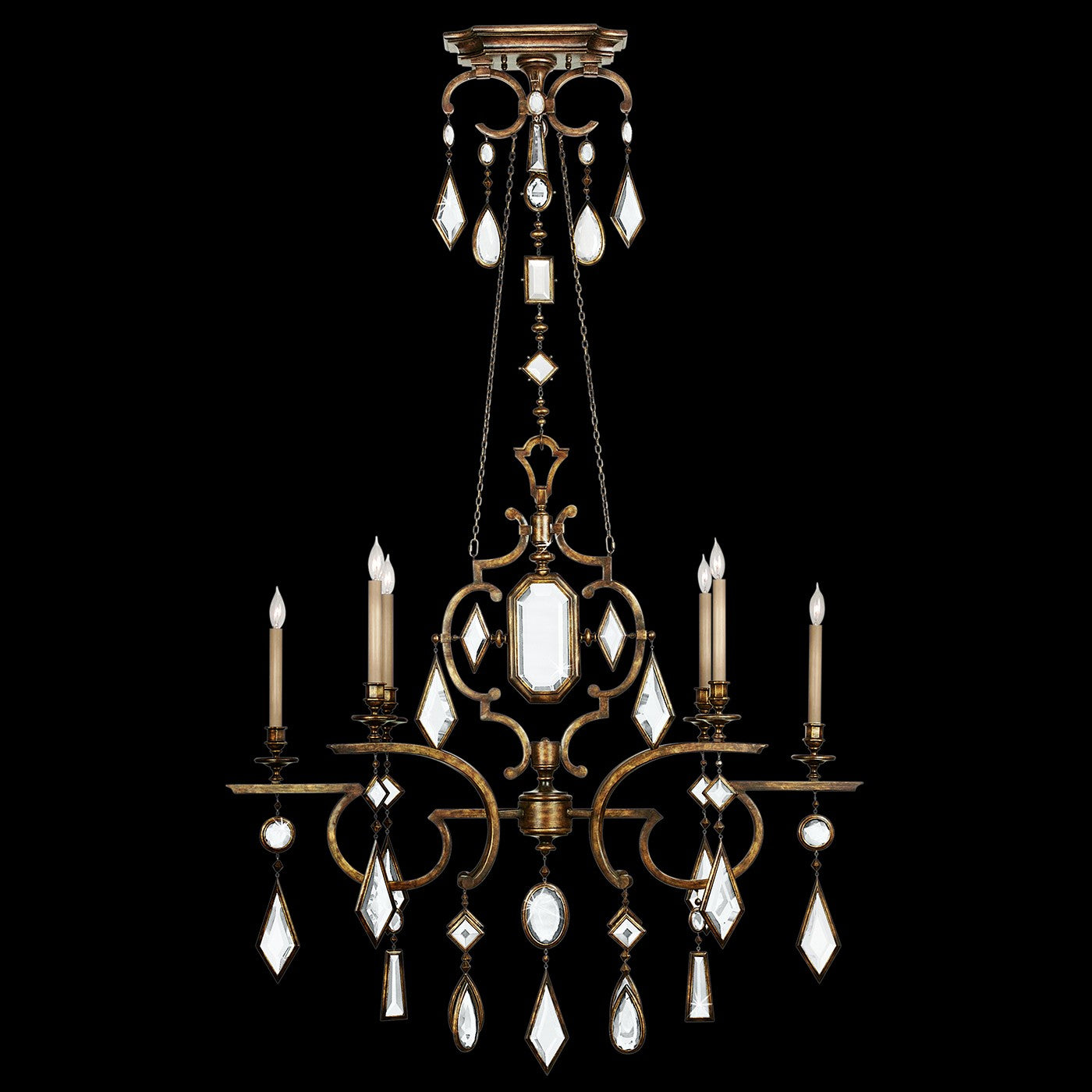Fine Art Handcrafted Lighting - 726040-3ST - Six Light Chandelier - Encased Gems - Gold