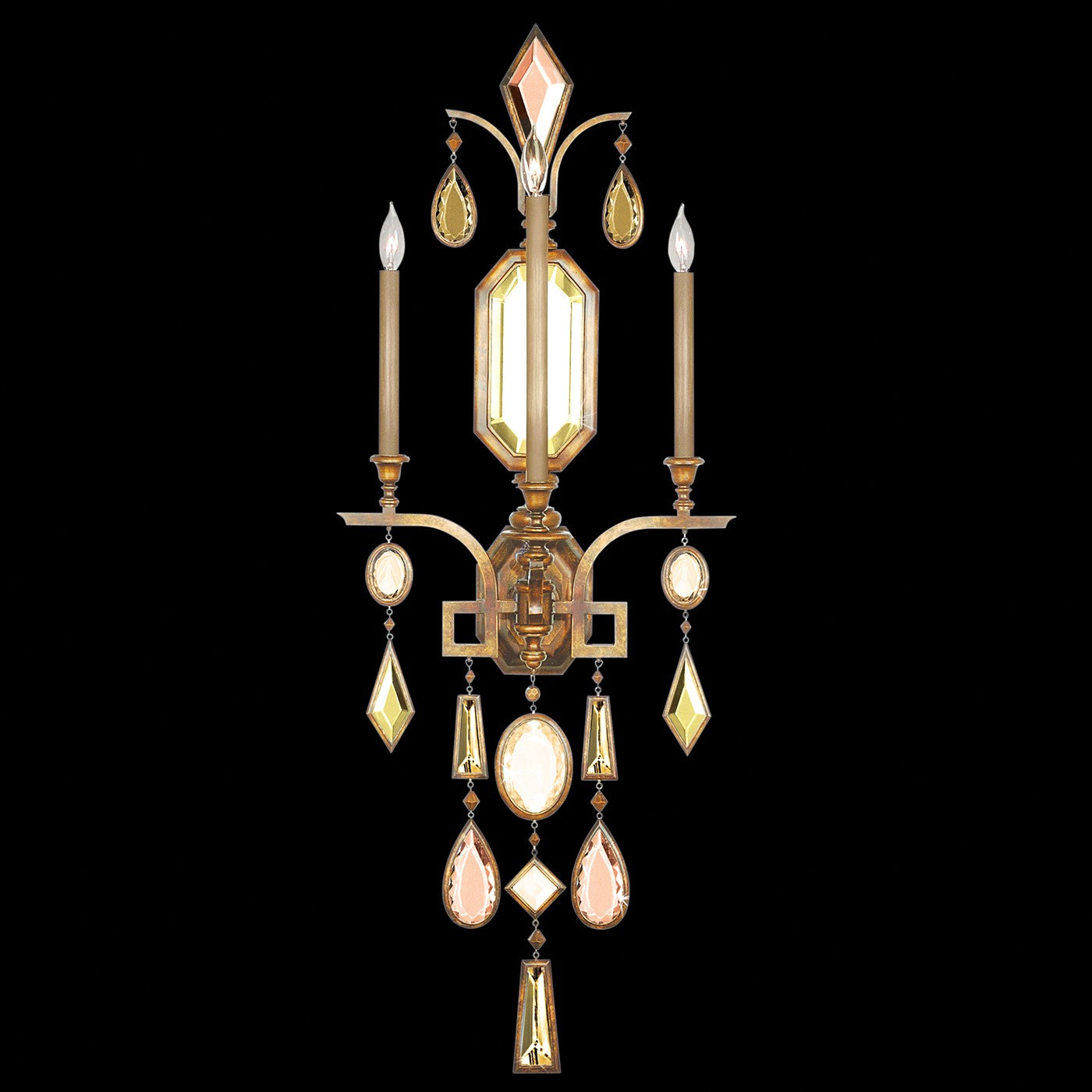 Fine Art Handcrafted Lighting - 727050-1ST - Three Light Wall Sconce - Encased Gems - Gold