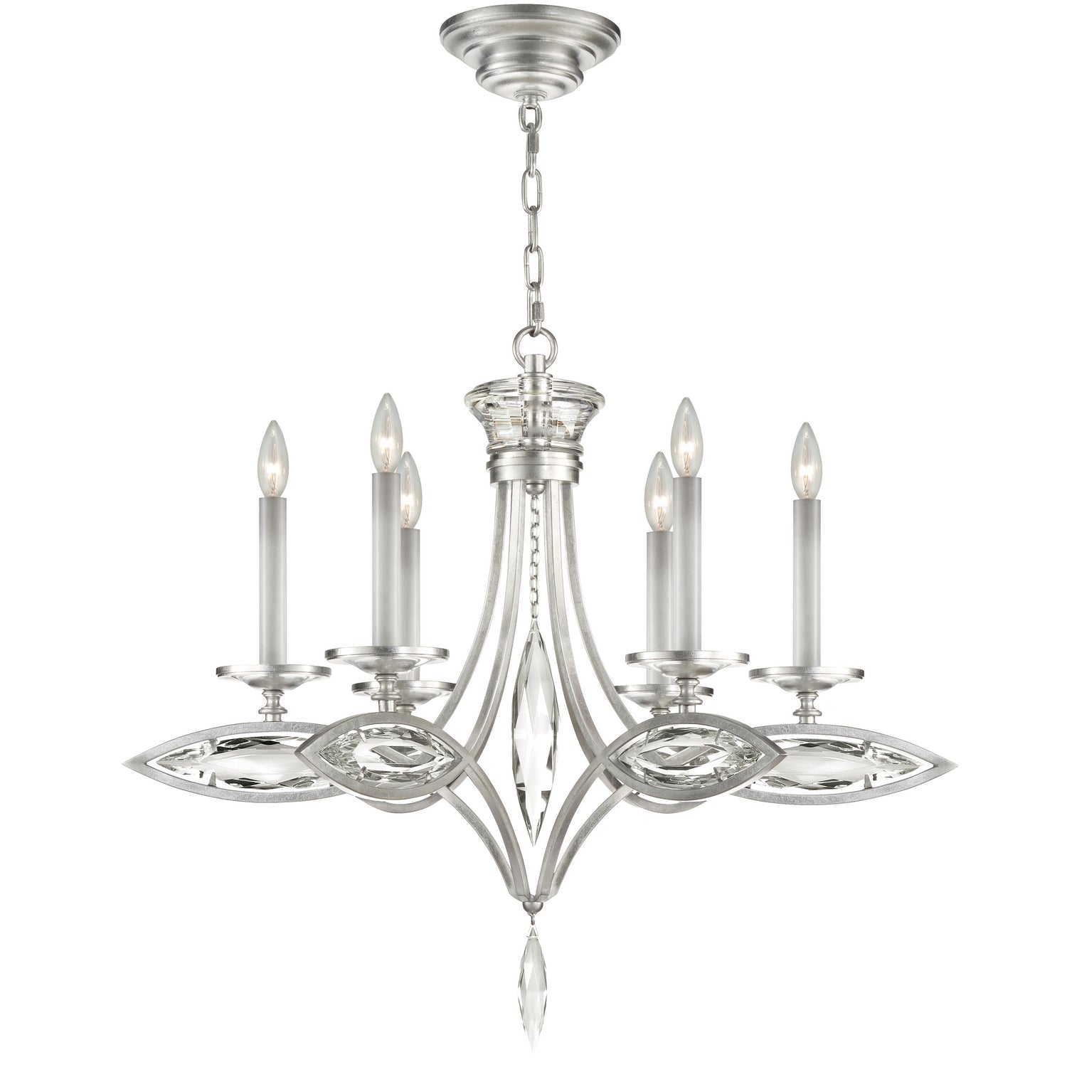 Fine Art Handcrafted Lighting - 843540-12ST - Six Light Chandelier - Marquise - Silver