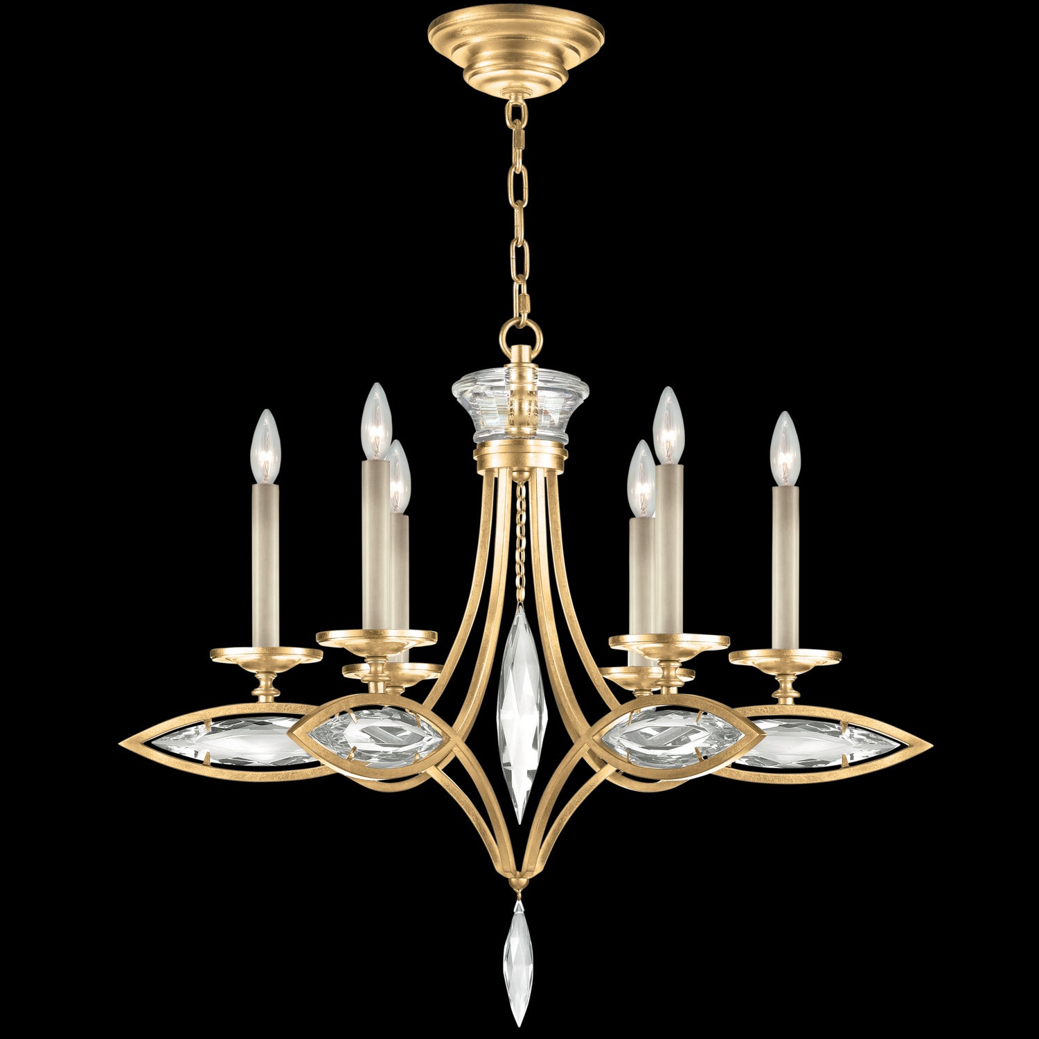 Fine Art Handcrafted Lighting - 843540-22ST - Six Light Chandelier - Marquise - Gold