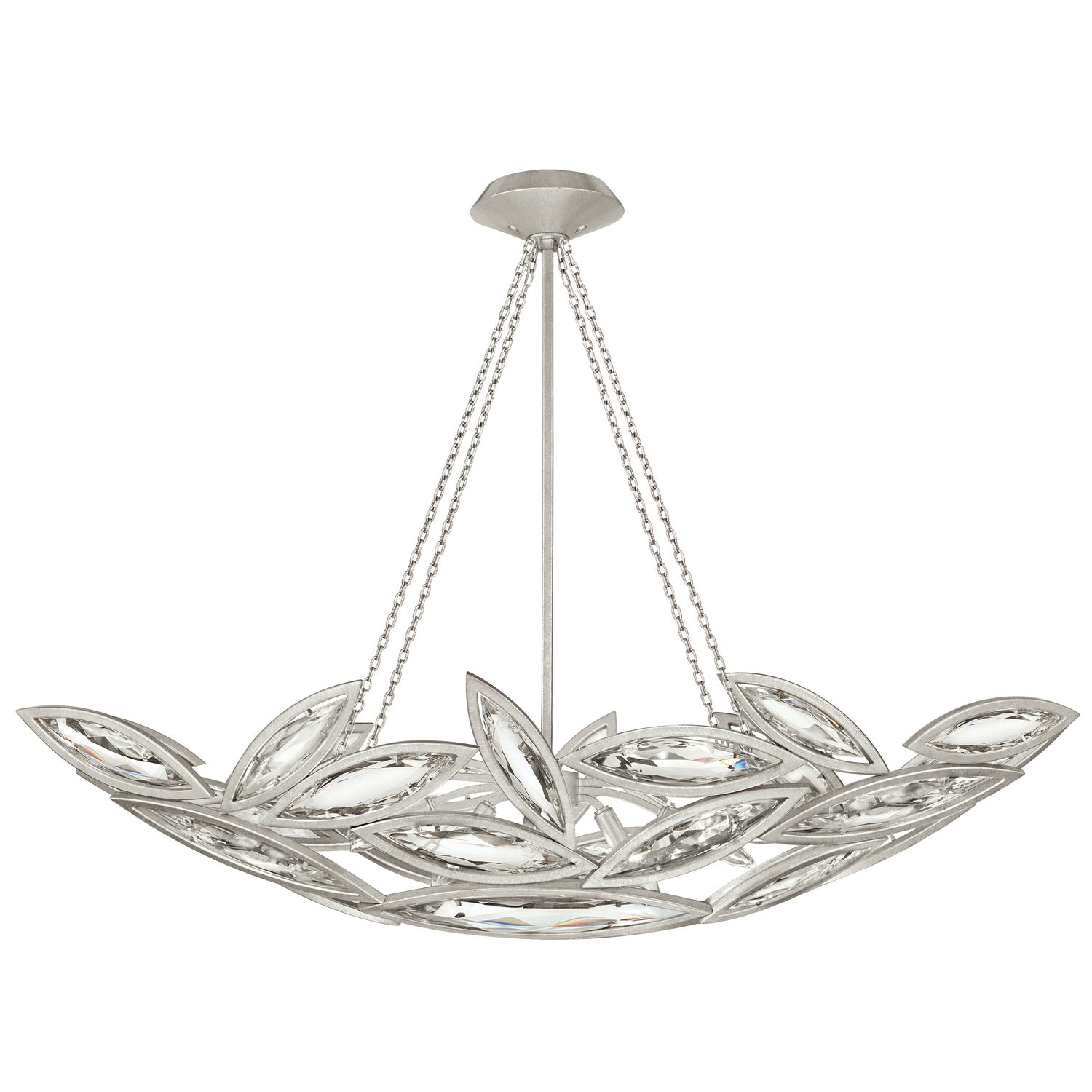 Fine Art Handcrafted Lighting - 849640-12ST - Seven Light Pendant - Marquise - Silver