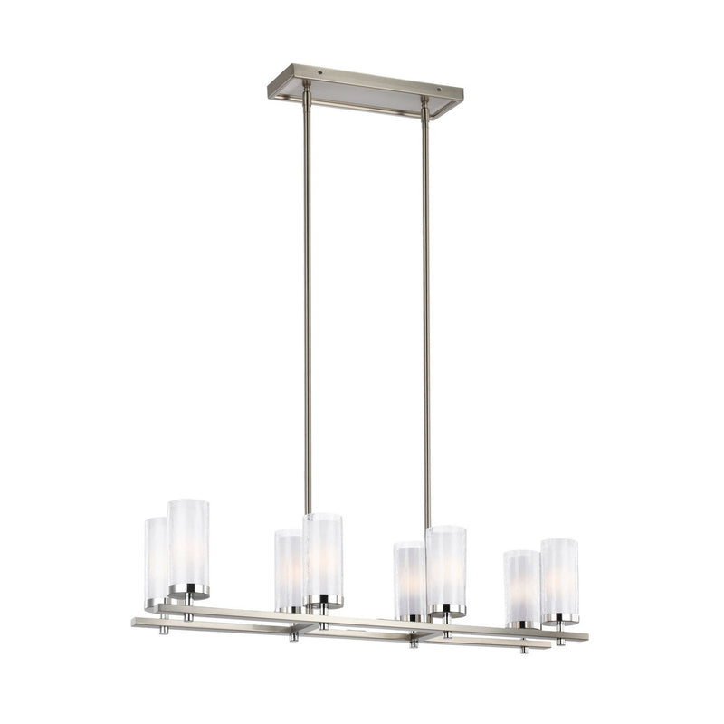 Generation Lighting - F2986/8SN/CH - Eight Light Island Chandelier - Jonah - Satin Nickel / Chrome
