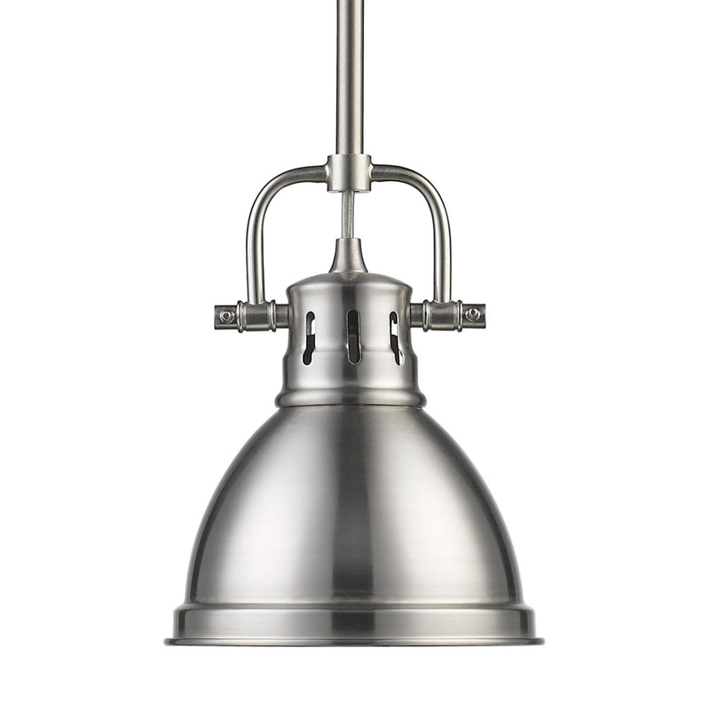 Golden - 3604-M1L PW-PW - One Light Mini Pendant - Duncan - Pewter