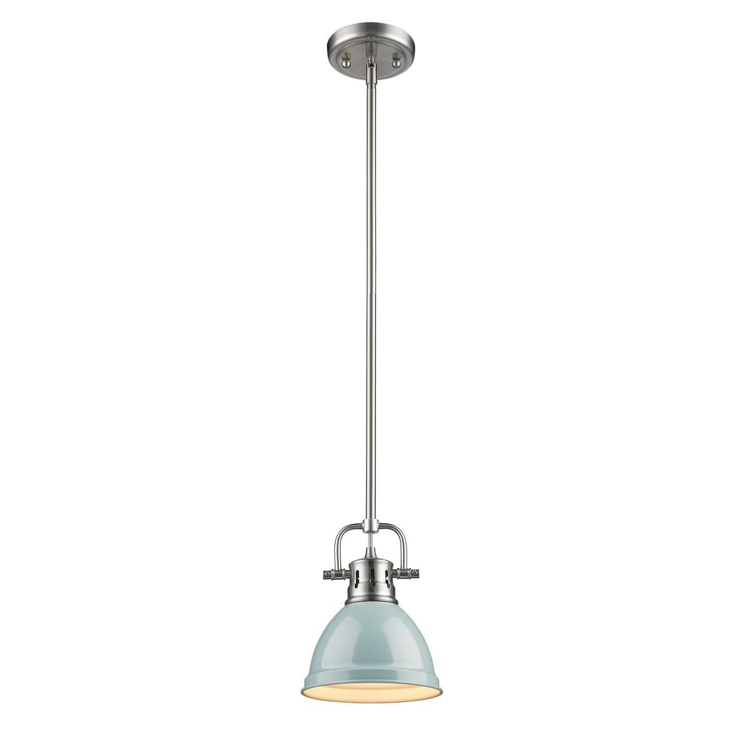 Golden - 3604-M1L PW-SF - One Light Mini Pendant - Duncan - Pewter