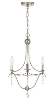 Crystorama - 433-SA - Three Light Mini Chandelier - Metro - Antique Silver
