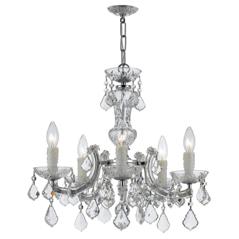 Crystorama - 4376-CH-CL-S - Five Light Mini Chandelier - Maria Theresa - Polished Chrome