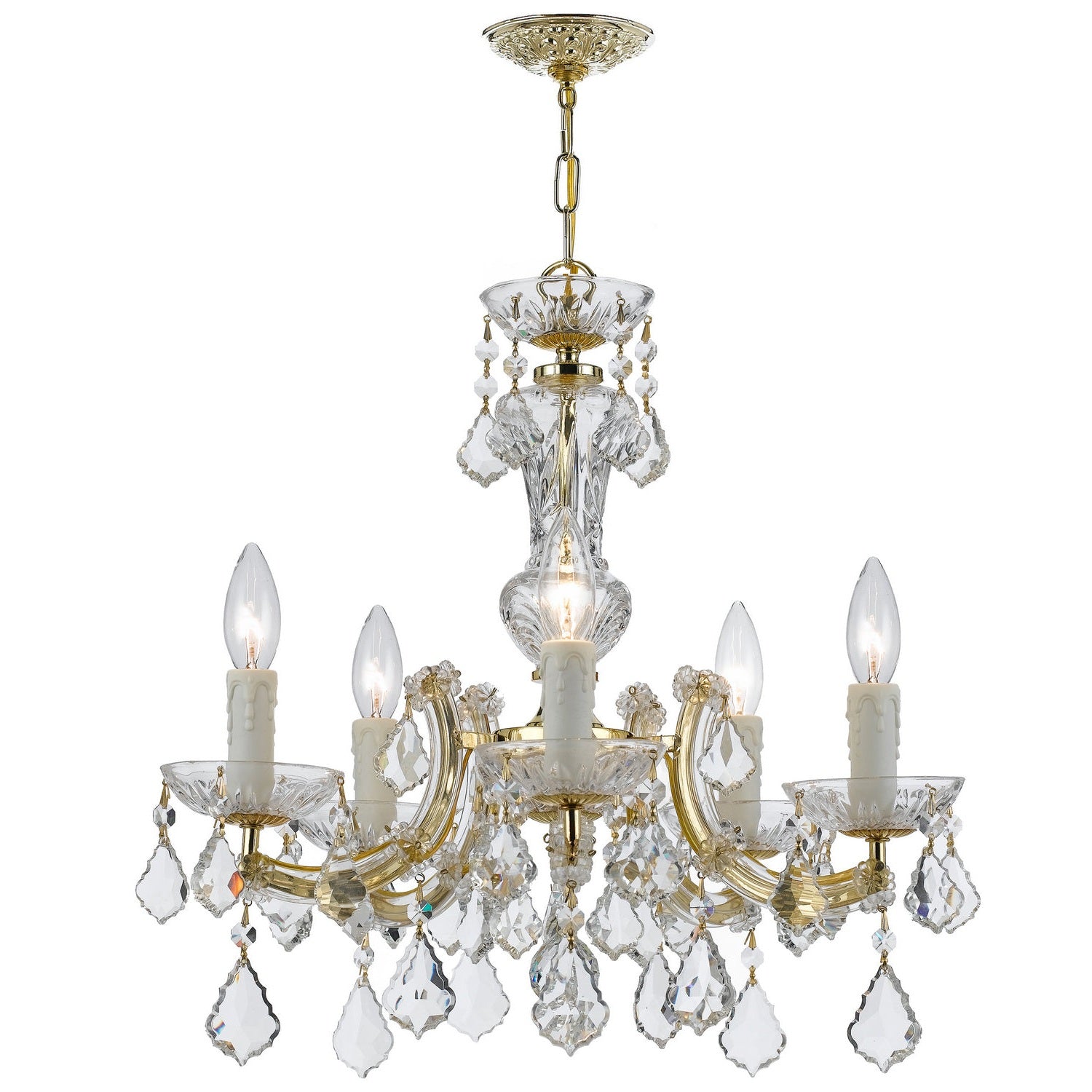Crystorama - 4376-GD-CL-S - Five Light Mini Chandelier - Maria Theresa - Gold