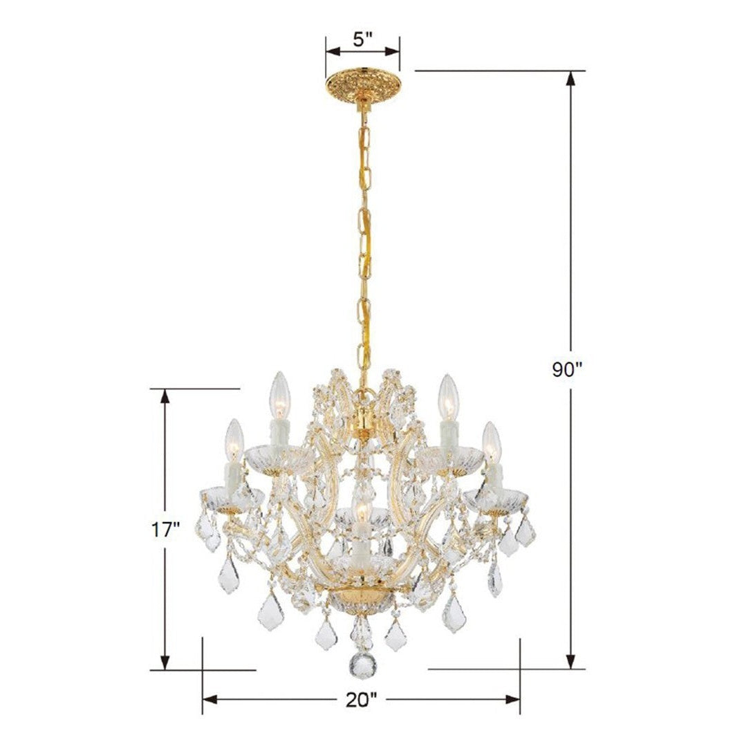 Crystorama - 4405-GD-CL-I - Six Light Mini Chandelier - Maria Theresa - Gold