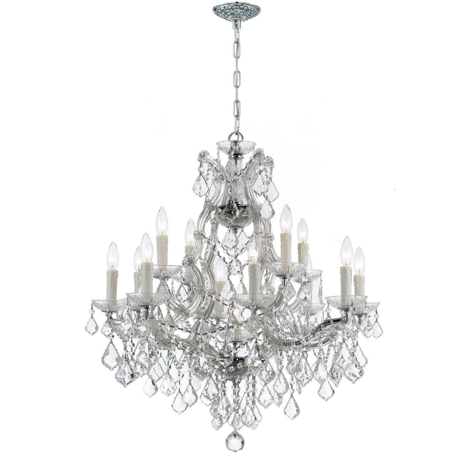 Crystorama - 4412-CH-CL-MWP - 13 Light Chandelier - Maria Theresa - Polished Chrome
