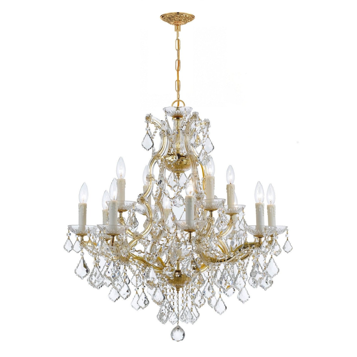 Crystorama - 4412-GD-CL-SAQ - 13 Light Chandelier - Maria Theresa - Gold