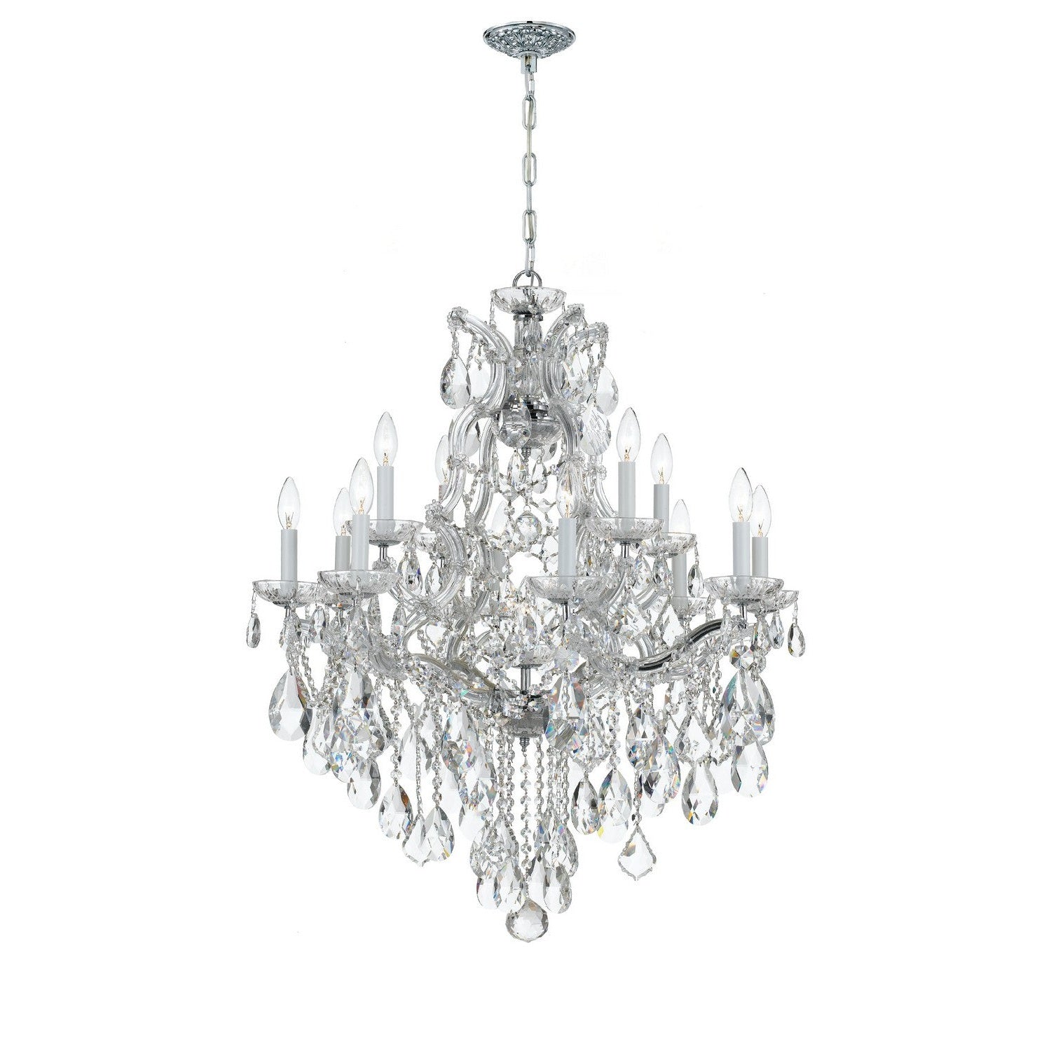 Crystorama - 4413-CH-CL-MWP - 13 Light Chandelier - Maria Theresa - Polished Chrome
