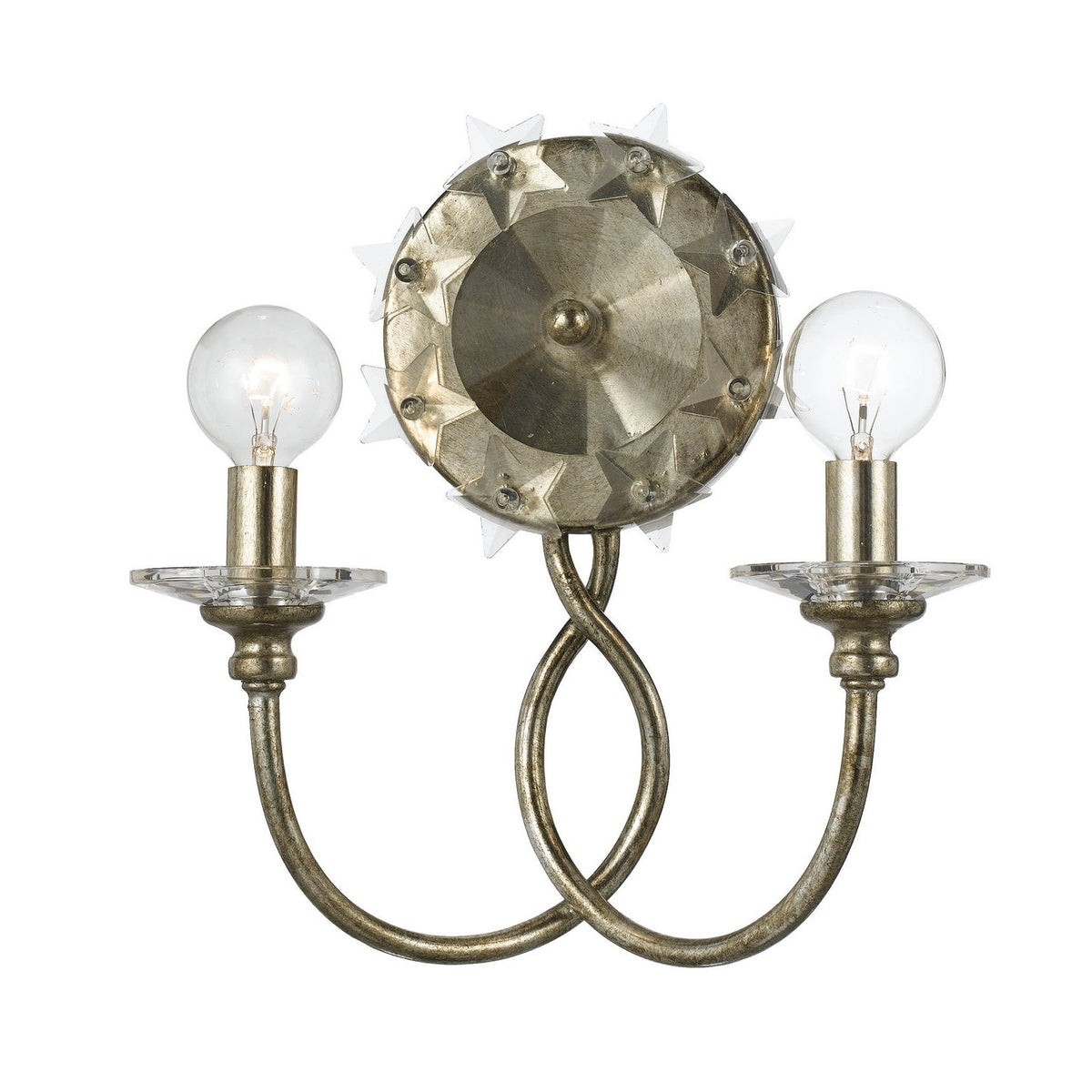 Crystorama - 442-SA - Two Light Wall Sconce - Willow - Antique Silver