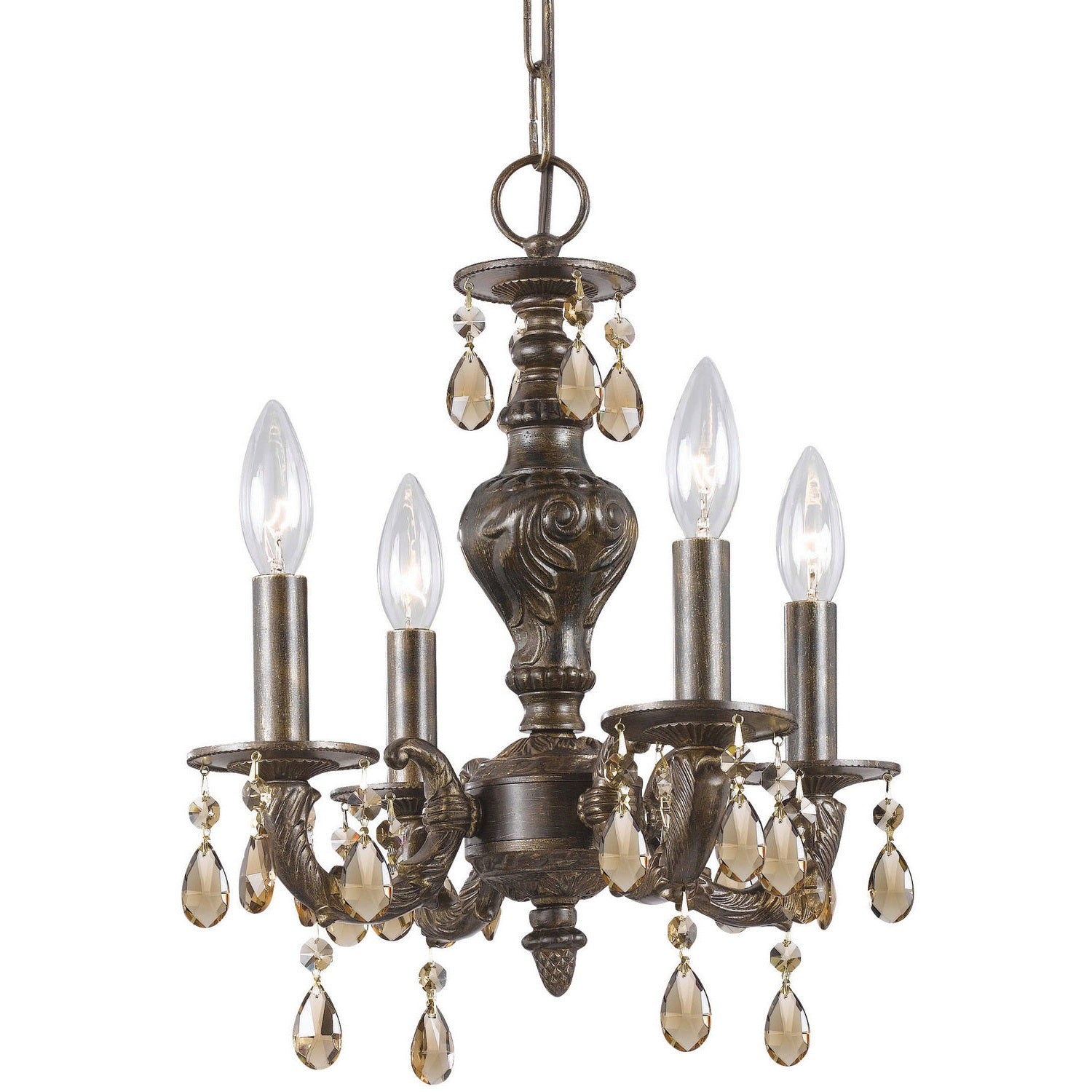 Crystorama - 5024-VB-GT-MWP - Four Light Mini Chandelier - Paris Market - Venetian Bronze