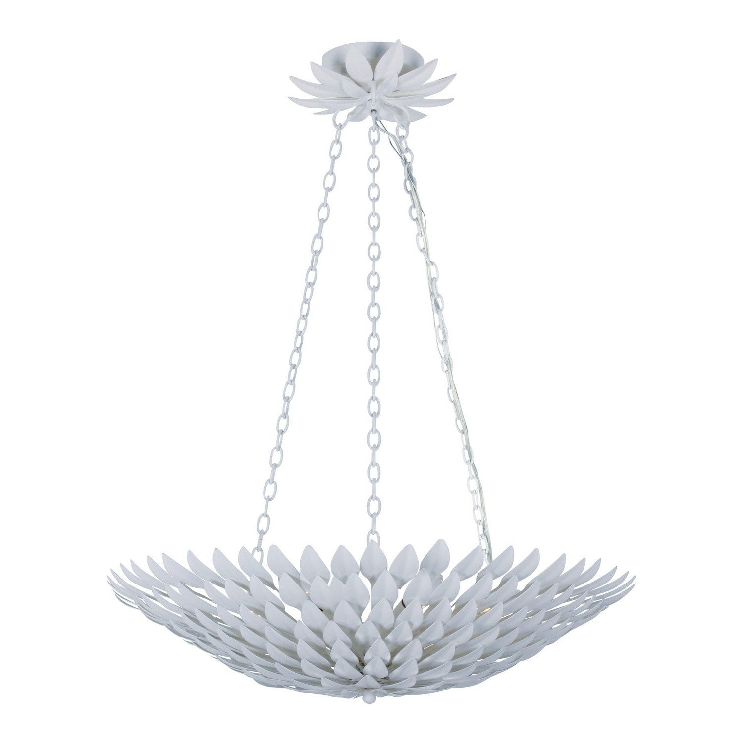 Crystorama - 517-MT - Six Light Chandelier - Broche - Matte White