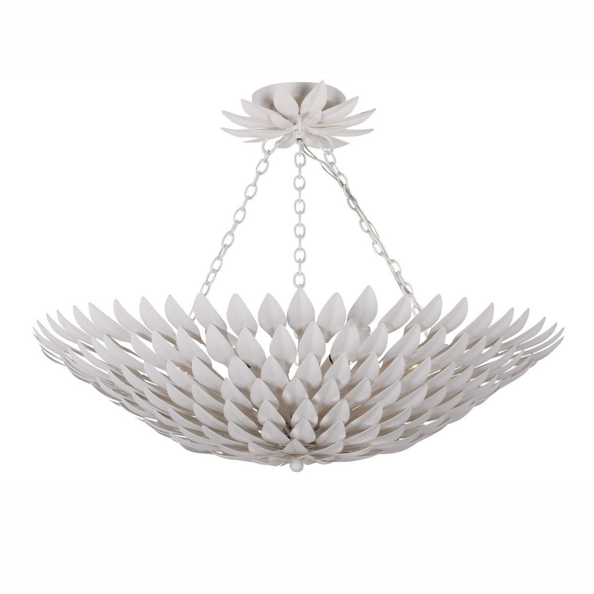Crystorama - 517-MT_CEILING - Six Light Semi Flush Mount - Broche - Matte White