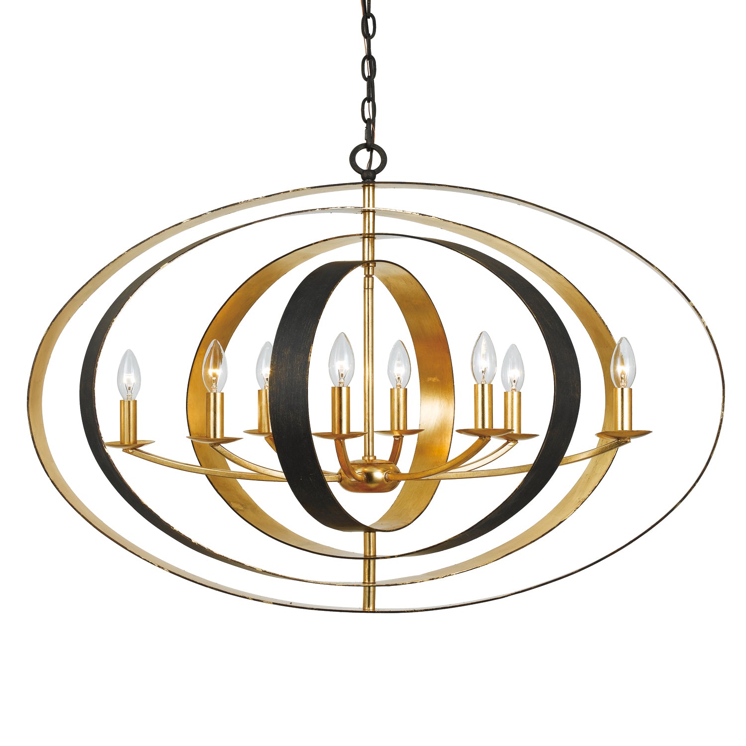 Crystorama - 588-EB-GA - Eight Light Chandelier - Luna - English Bronze + Antique Gold