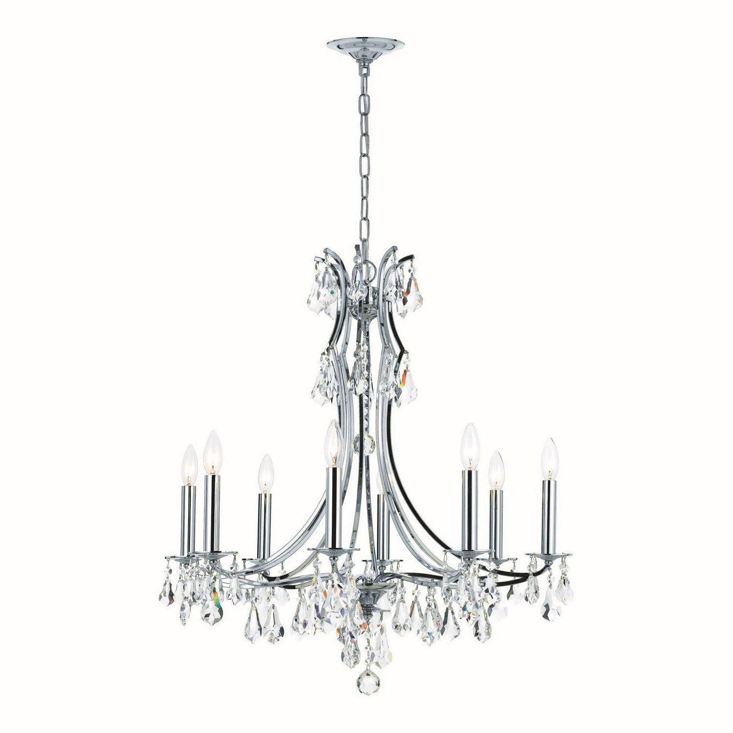 Crystorama - 5938-CH-CL-MWP - Eight Light Chandelier - Cedar - Polished Chrome
