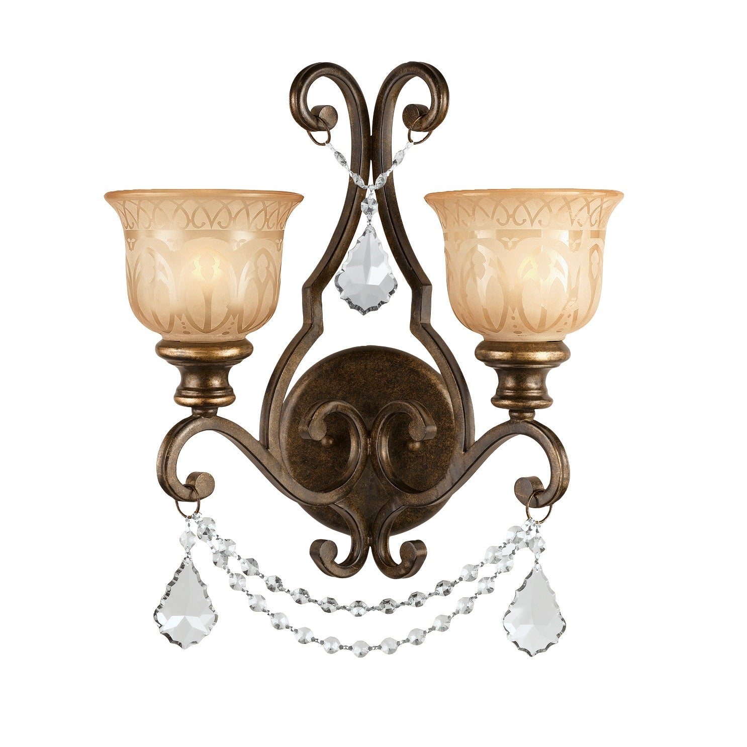 Crystorama - 7502-BU-CL-SAQ - Two Light Wall Sconce - Norwalk - Bronze Umber