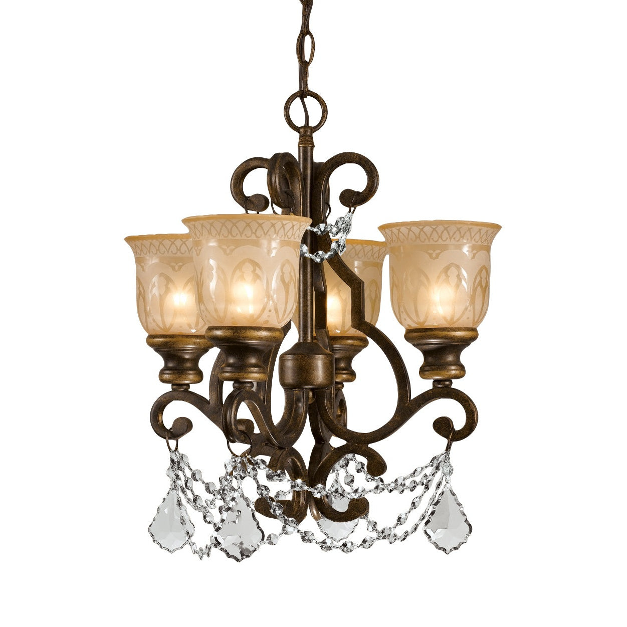 Crystorama - 7504-BU-CL-S - Four Light Mini Chandelier - Norwalk - Bronze Umber