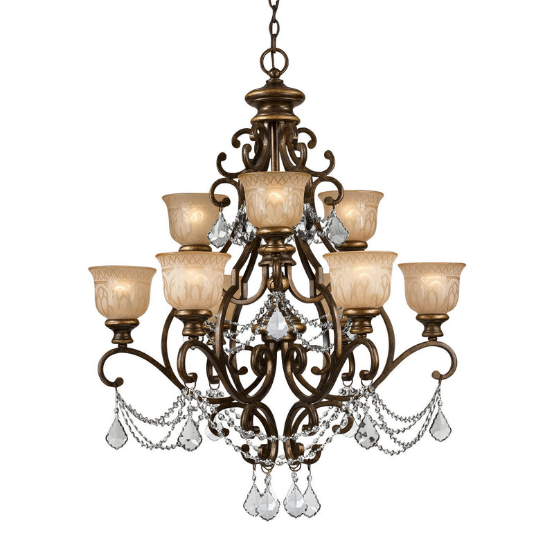 Crystorama - 7509-BU-CL-SAQ - Nine Light Chandelier - Norwalk - Bronze Umber