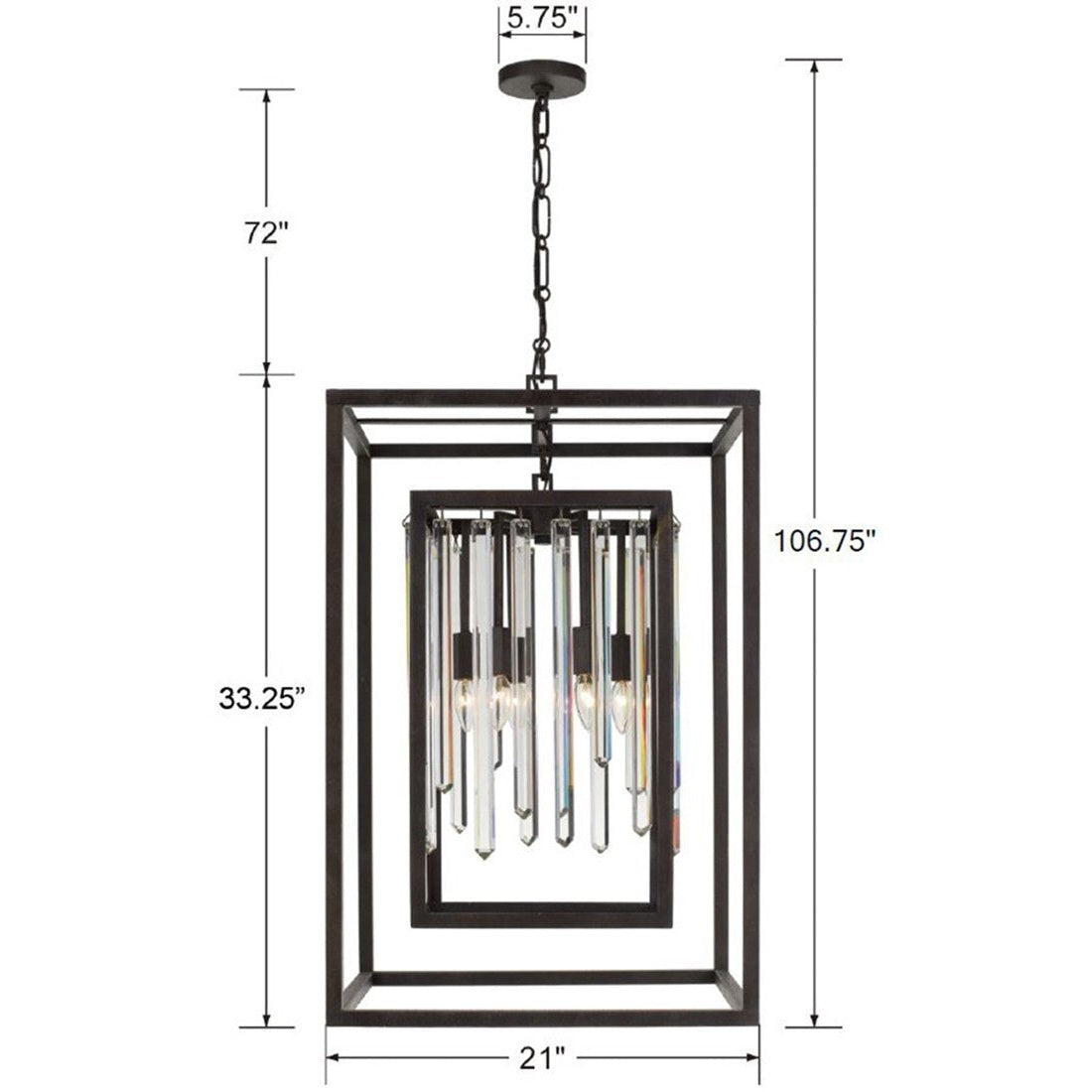 Crystorama - 8409-FB - Six Light Chandelier - Hollis - Forged Bronze
