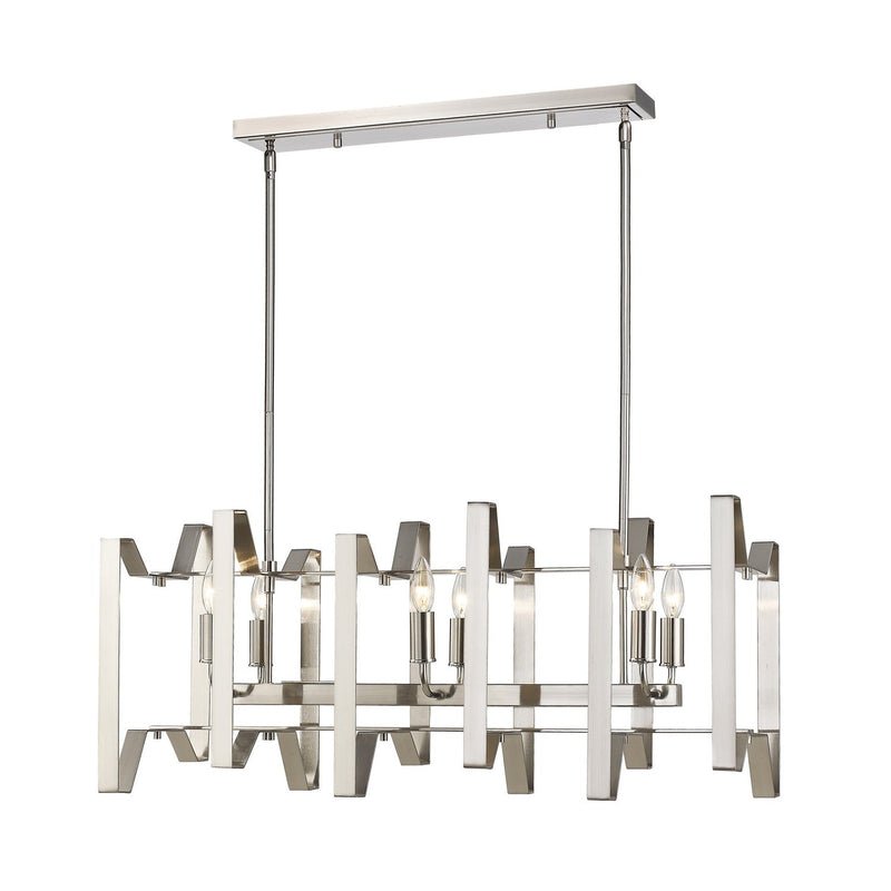 Z-Lite - 4000-34BN - Six Light Linear Chandelier - Marsala - Brushed Nickel