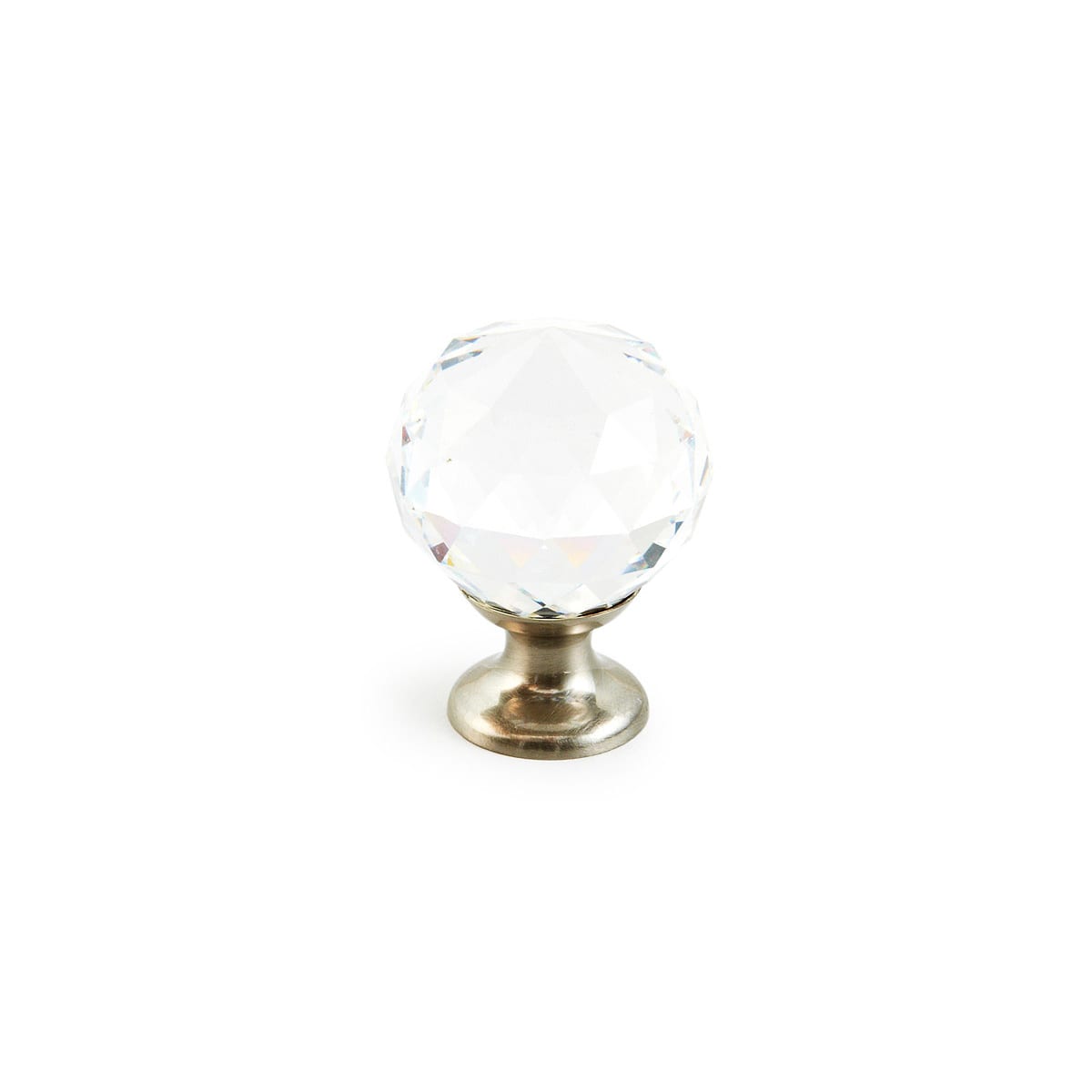 Schaub and Company - 70-CS-15-25PACK - 2 Pack5 - Stargaze 1-1/8" Round Faceted Crystal Cabinet Knob with Solid Brass Base - 25 Pack in Satin Nickel with Clear Crystal