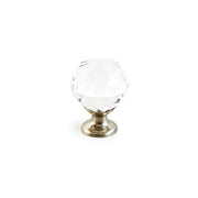 Schaub and Company - 70-CS-15-25PACK - 2 Pack5 - Stargaze 1-1/8" Round Faceted Crystal Cabinet Knob with Solid Brass Base - 25 Pack in Satin Nickel with Clear Crystal