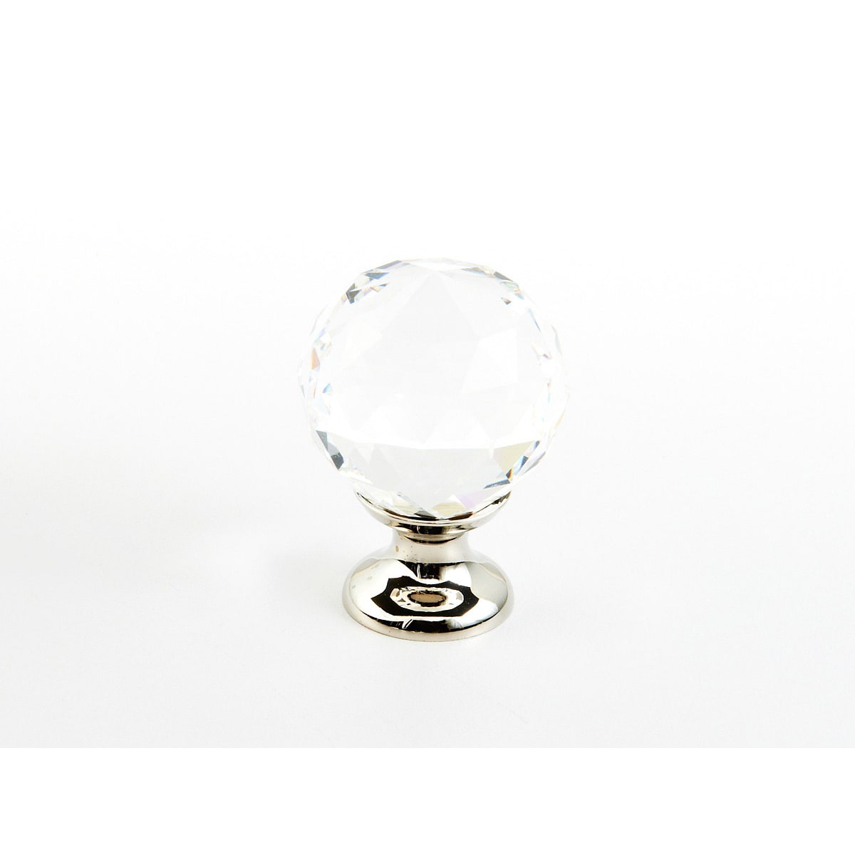 2 Pack5 - Stargaze 1-1/8" Round Faceted Crystal Cabinet Knob with Solid Brass Base - 25 Pack
