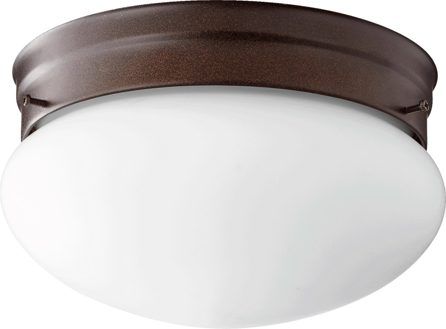 Quorum - 3023-8-86 - Two Light Ceiling Mount - 3023 Opal Mushrooms - Oiled Bronze w/ Satin Opal
