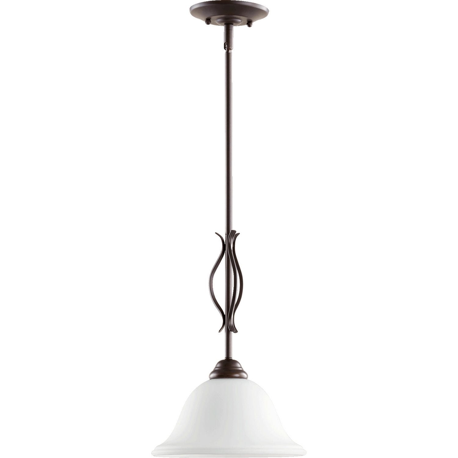 Quorum - 3110-186 - One Light Pendant - Spencer - Oiled Bronze w/ Satin Opal