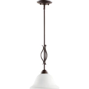 Quorum - 3110-186 - One Light Pendant - Spencer - Oiled Bronze w/ Satin Opal