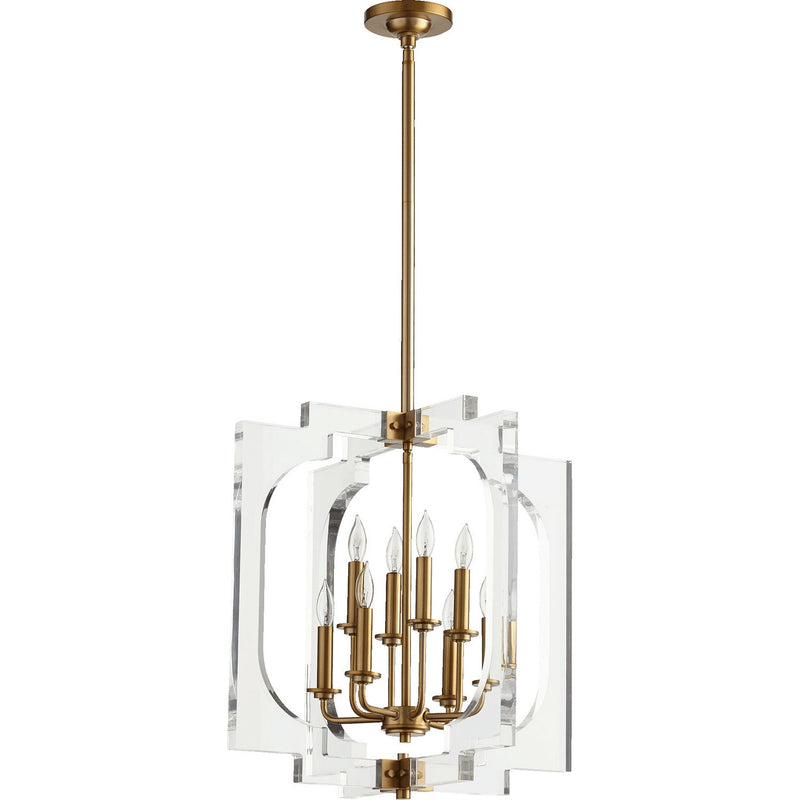 Quorum - 605-8-80 - Eight Light Pendant - Broadway - Aged Brass