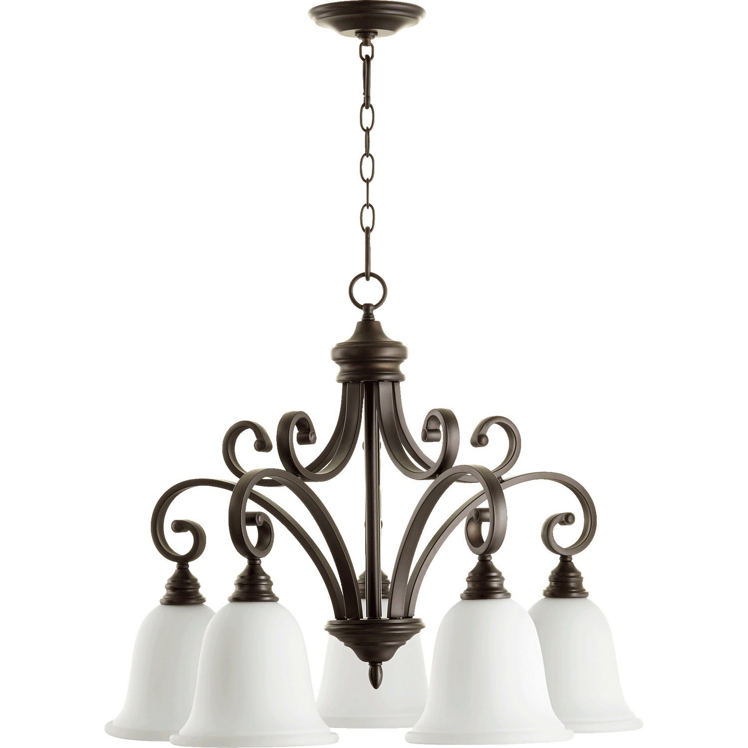 Quorum - 6354-5-186 - Five Light Chandelier - Bryant - Oiled Bronze w/ Satin Opal