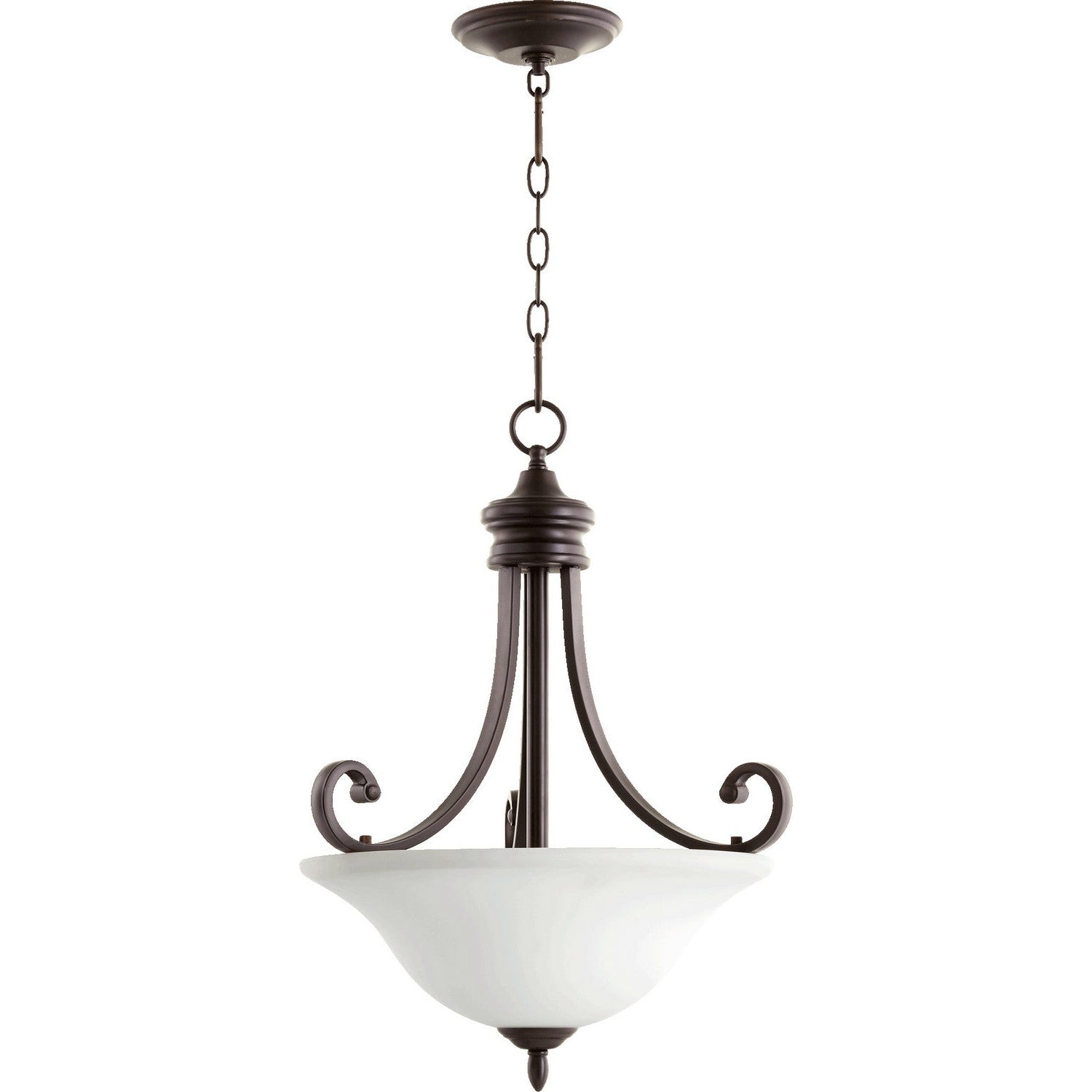 Quorum - 8154-3-186 - Three Light Pendant - Bryant - Oiled Bronze w/ Satin Opal