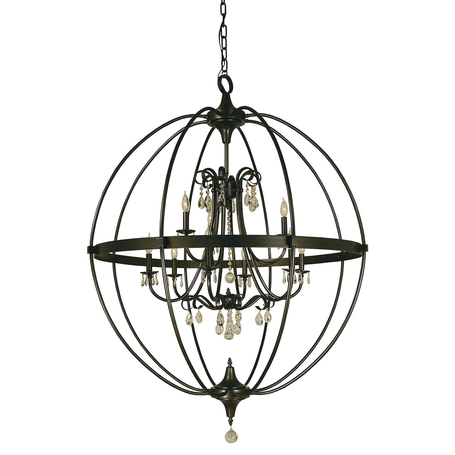 Framburg - 1070 MB - Nine Light Foyer Chandelier - Compass - Mahogany Bronze