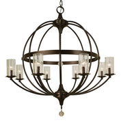 Framburg - 1078 MB/F - Eight Light Foyer Chandelier - Compass - Mahogany Bronze w/Frosted Glass