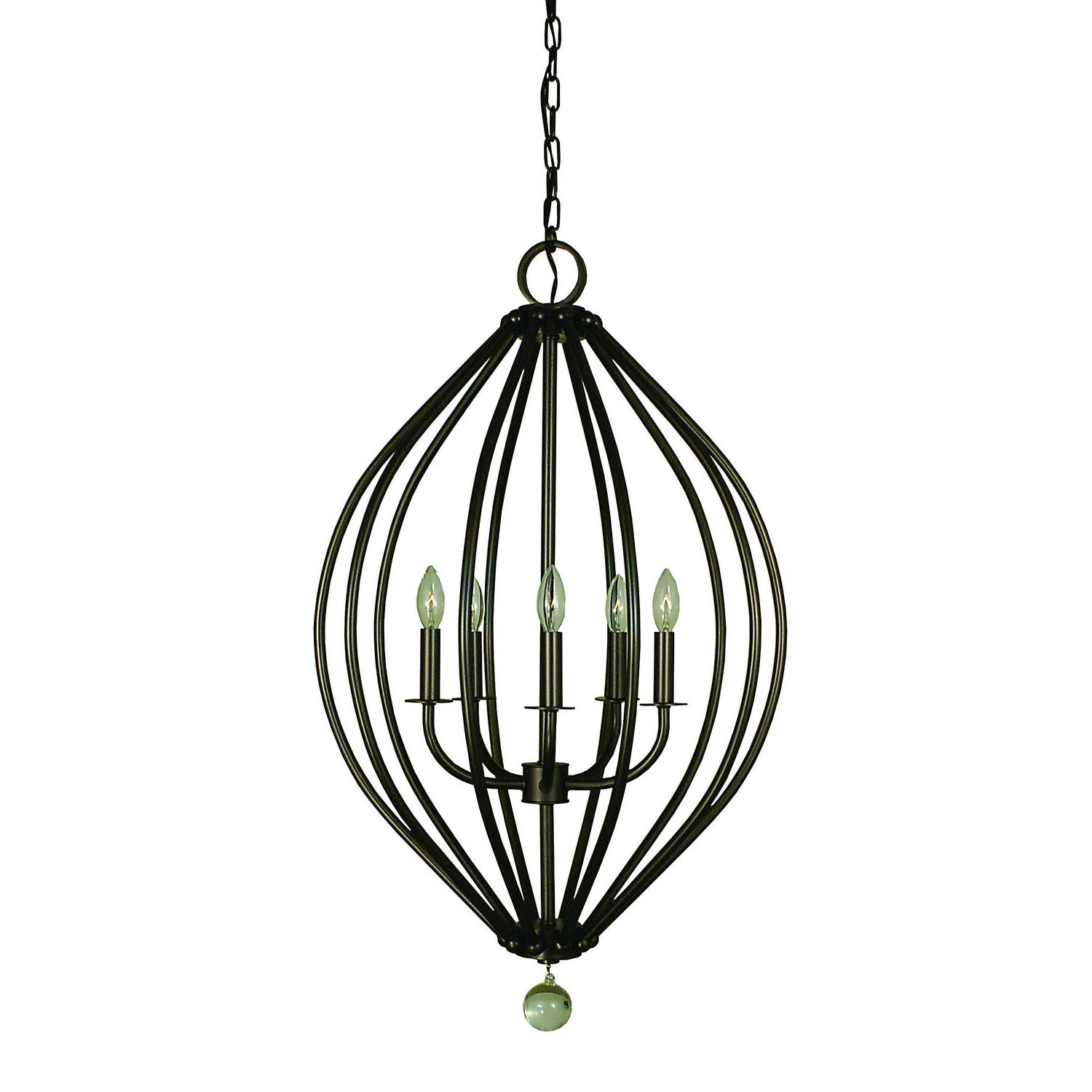 Framburg - 4345 MB - Five Light Chandelier - Dewdrop - Mahogany Bronze