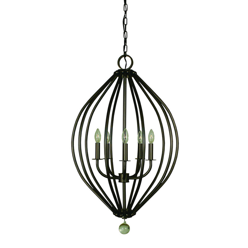 Framburg - 4345 MB - Five Light Chandelier - Dewdrop - Mahogany Bronze