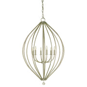 Framburg - 4346 BN - Six Light Foyer Chandelier - Dewdrop - Brushed Nickel