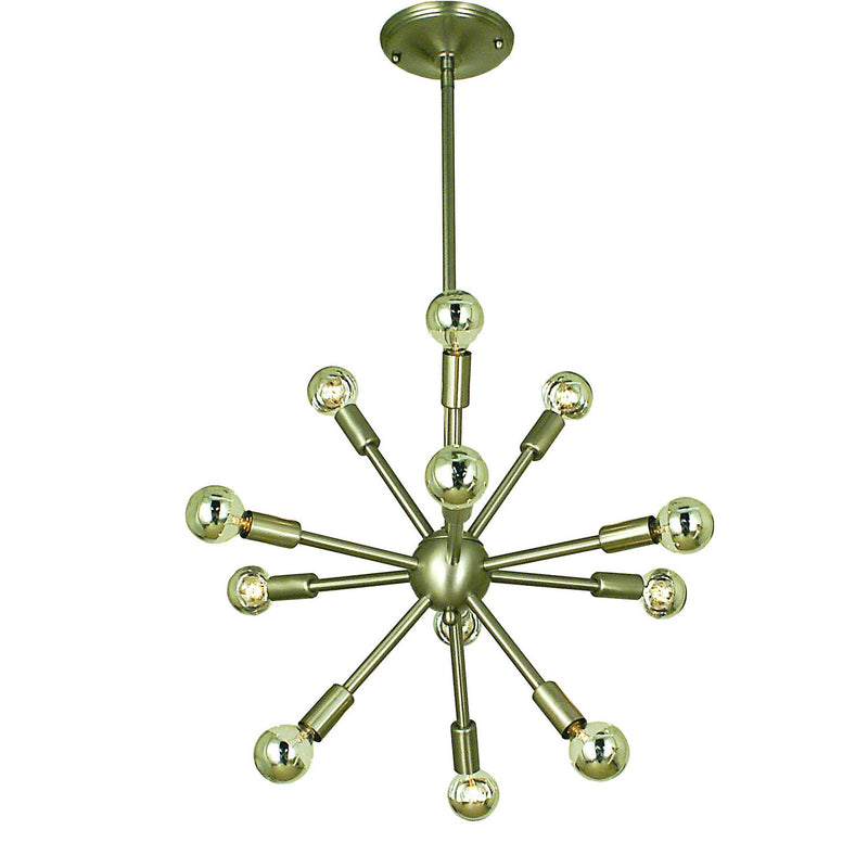 Framburg - 4393 BN - 12 Light Chandelier - Simone - Brushed Nickel