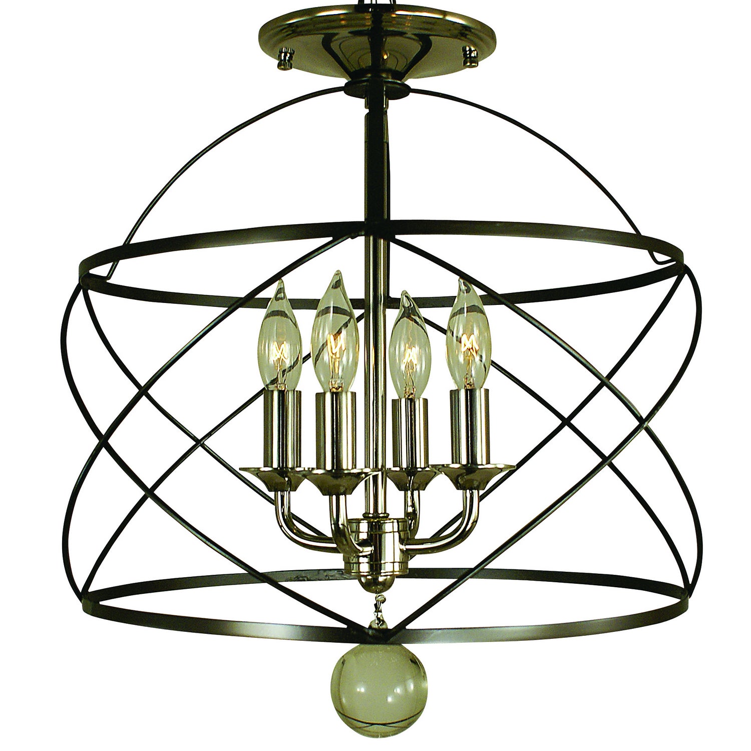 Framburg - 4411 MB/PN - Four Light Flush / Semi-Flush Mount - Nantucket - Mahogany Bronze/Polished Nickel