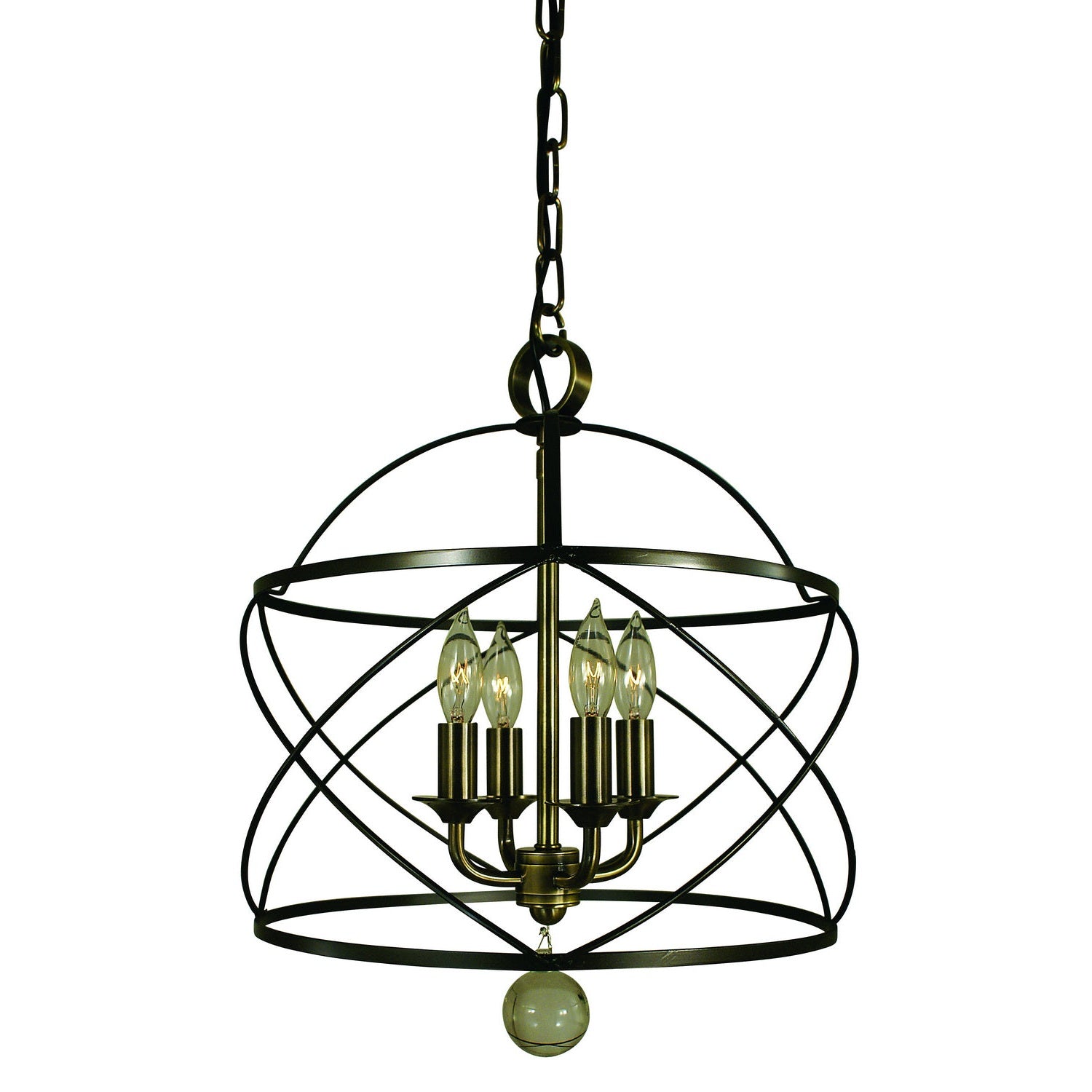 Framburg - 4414 MB/AB - Four Light Chandelier - Nantucket - Mahogany Bronze/Antique Brass